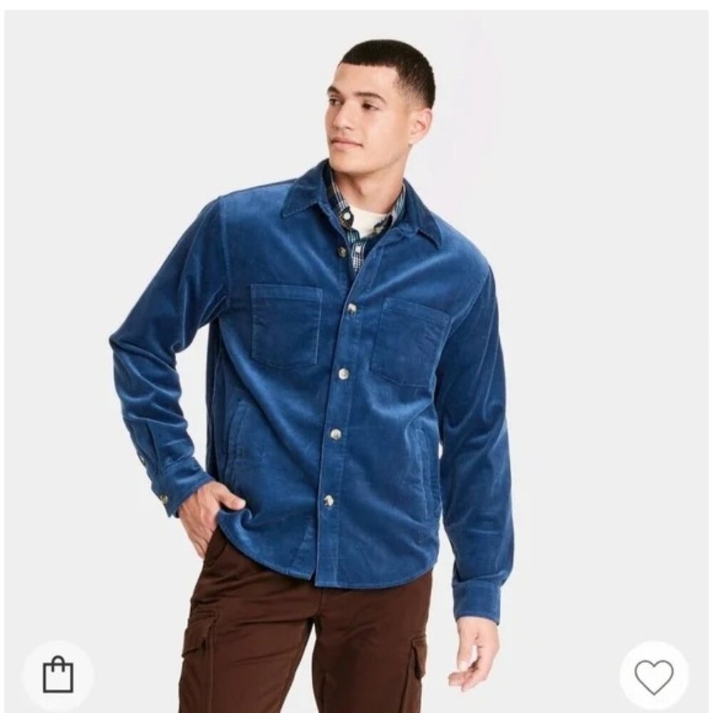 NEW Goodfellow & Co Corduroy Shacket - Galaxy Blue - Size Large